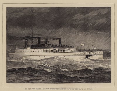 The New Twin Steamer Castalia, Intended for Passenger Traffic Between France and England by Joseph Nash